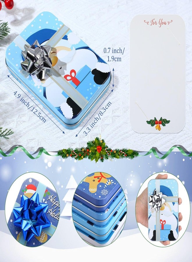 Yaocom 24 Sets Christmas Gift Card Tin Boxes Gift Card Holder Small Christmas Boxes with Lids and Flower Stickers for Money Key Holiday Xmas Stocking Stuffer, 4.9 x 3.3 x 0.7 Inch - Image 3